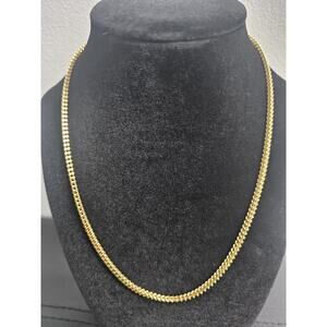 18in.14KGold plated over brass- 2.6mm FRANCO Chain Necklace w/ Red Velvet Pouch